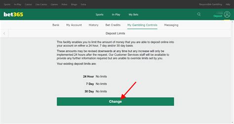 bet365 change deposit limit